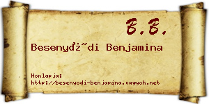 Besenyődi Benjamina névjegykártya